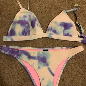 Tie Dye Triangl Bikini Set